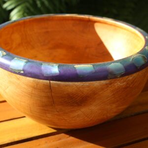 Rimu with resin and paua inlay.